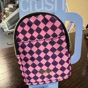 Crush Pink and Purple Checkered bottle/tumbler pouch
